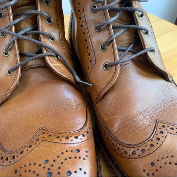 SOLD Men’s Allen Edmonds DALTON Leather Bourbon Wingtip Dress Boots Size 9.5 - Picture 10 of 14